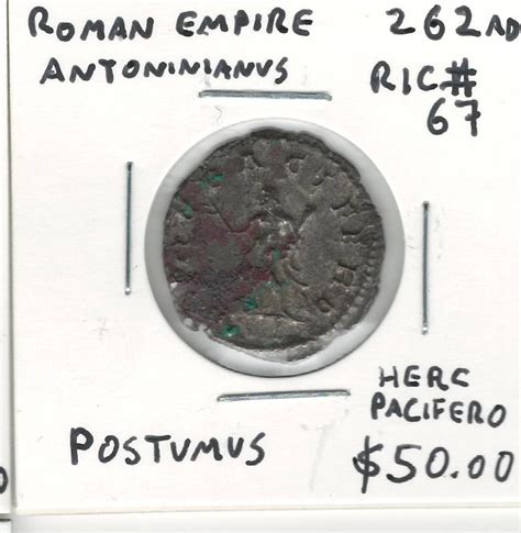 Roman Empire 262 Ad Antoninianus Postumus Herc Pacifero London Coin