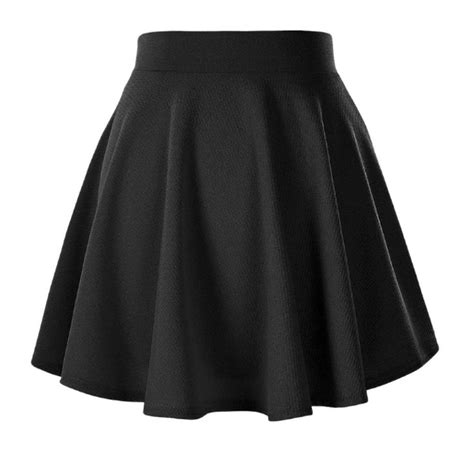 Afibi Casual Mini Stretch Waist Flared Plain Pleated Skater Skirt In