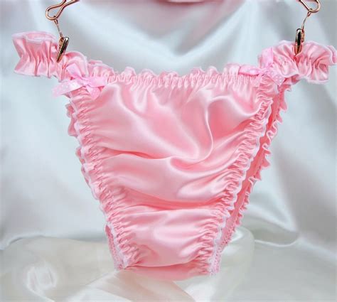 Rb Sissy Panties Ruffled Frilly Girly String Bikini Satin Mens Panties Many Colors Tranny Panty