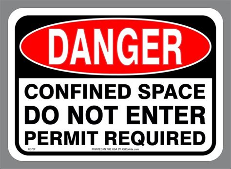 Confined Space Stickers Alert Workers Not To Enter Without A Permit