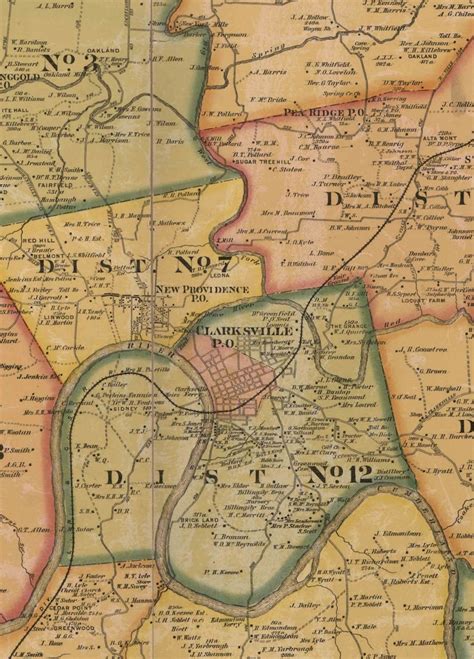 Montgomery County Tennessee 1877 Old Wall Map Reprint With Etsy