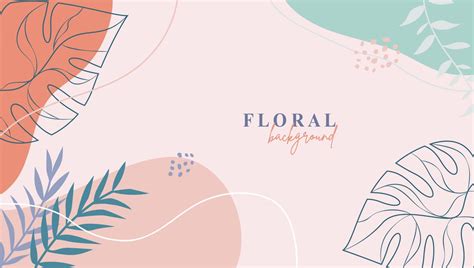 Abstract Floral Template Banner Trendy Minimal Organic Background