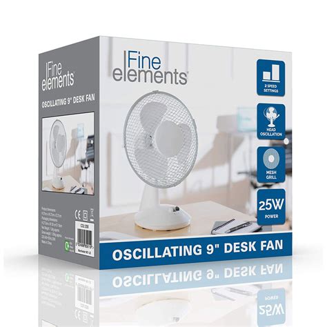 Fine Elements Oscillating 9 Inch Desk Fan With 2 Speed Setting Buysbest