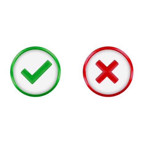 Right Or Wrong Check Mark Icon Accept Reject Red And Green Circle