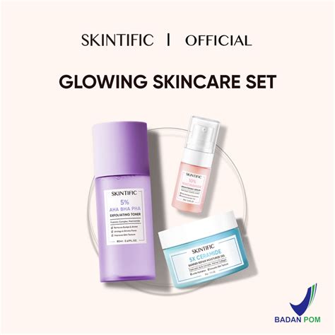 Jual Skintific 3pcs Paket Skincare Glowing Set With 5x Ceramide