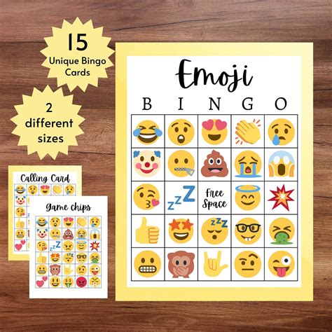 Emoji Bingo Printable Emoji Bingo Cards Emoji Party Game Etsy Denmark