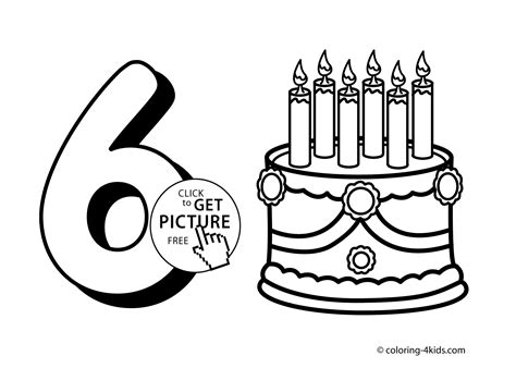Please, give attribution if you use this image in your website. 6 numbers coloring pages for kids, printable free digits ...