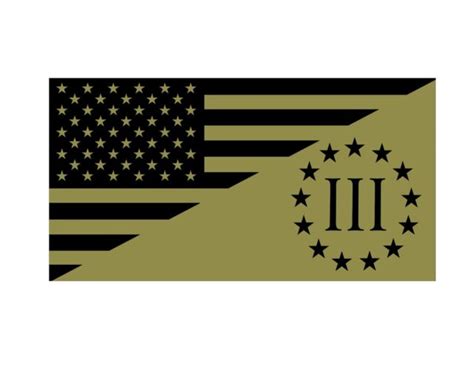 Usa Flag Three Percenter Tactical Vinyl Decal Sticker Ebay