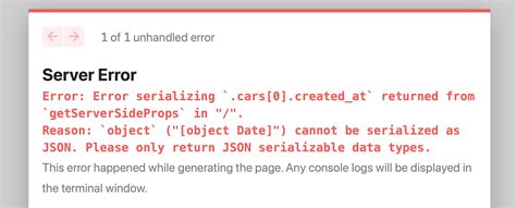 How To Fix Error Serializing Date Object Json In Next Js