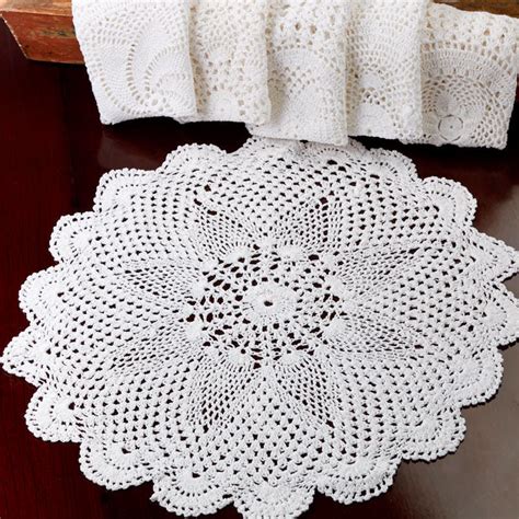 White Round Crocheted Doily - Crochet and Lace Doilies ...