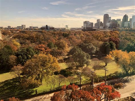 Downtown Dallas Showing Beautiful Fall Colors Shot From Uptown Rdallas
