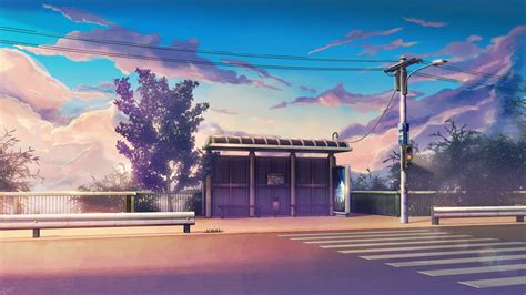 Artstation Bus Stop Bogdan Mb0sco Anime Scenery Wallpaper Cool