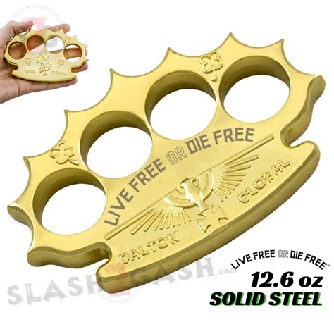 Dalton Global Brass Knuckles Live Free Or Die Free Paperweight Gold