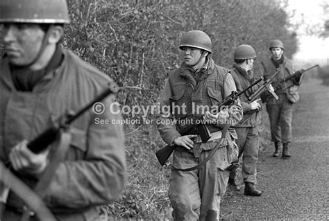 Irish Army Soldiers On Foot Patrol Near Border With N Ireland 1975