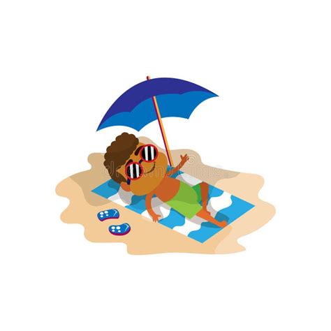 Isolated Boy Beach Summer Vector Illustration Stock Vector