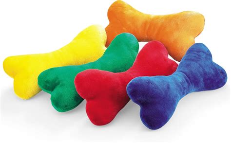 Pet Supplies Pet Squeak Toys Zanies Mega Color Plush Bone Dog Toys