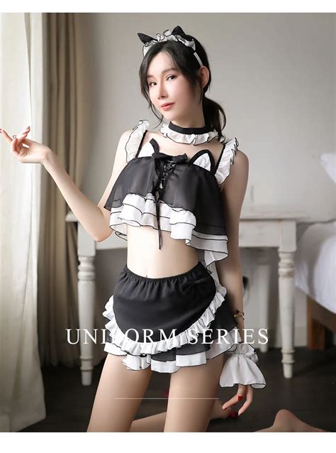 sexy underwear cat maid six piece uniform role play seductive maid suit adult underwear buy
