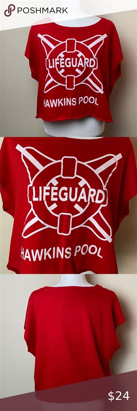 Stranger Things Hawkins Pool Lifeguard Crop Top Crop Tops Lifeguard Stranger Things