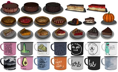 Cakes Set Conversion And Coffee Mugs Recolors At Novvvas Sims 4 Updates