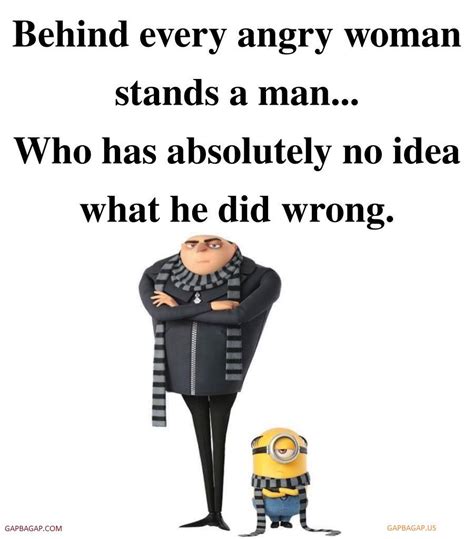 Funny Minion Quote About Angry Women Minion Love Pinterest