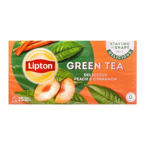 Order Lipton Green Tea Delicious Peach And Cinnamon Tea Bags 25 Pack