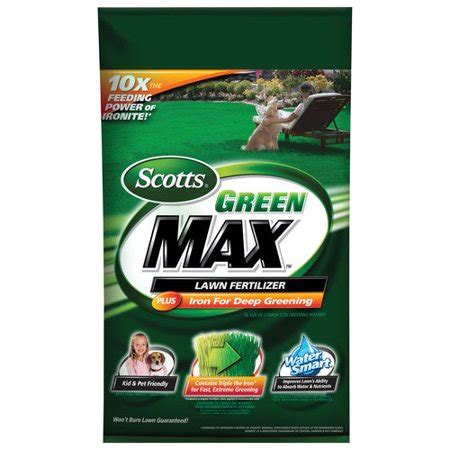 Each granule is 100% nutrition, so your lawn gets all food and no filler. Turf Builder Scotts Green Max 5m Lawn Fertilizer - Walmart.com
