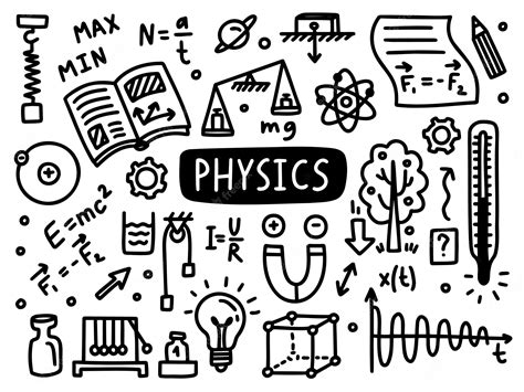 Premium Vector Physics Doodle Line Set School University Outline Subject