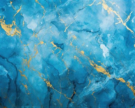 Blue And Gold Marble Texture Is Natural Granite Stone Stock