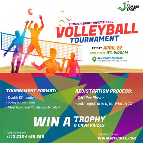 Volleyball Tournament Ad Template Postermywall