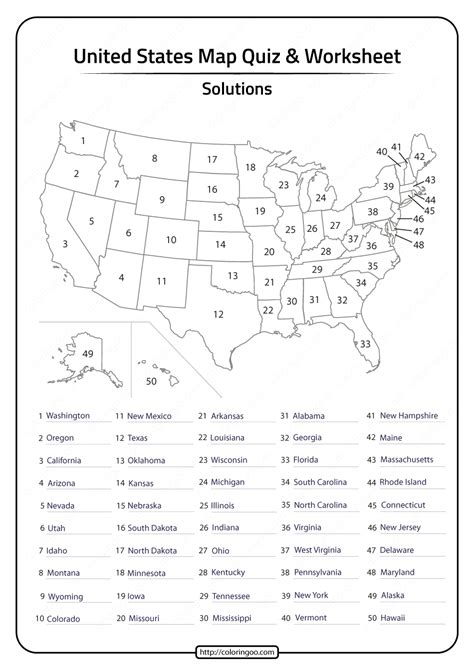 50 us states on a map quiz game list youtube. Printable 50 States in United States of America Map ...