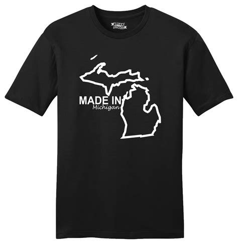Made In Michigan Mens Soft T Shirt Cute State Pride My Home Tee Born