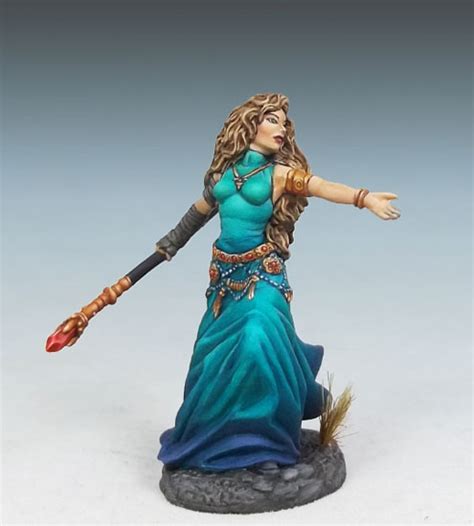 Female Mage With Staff Dark Sword Miniatures