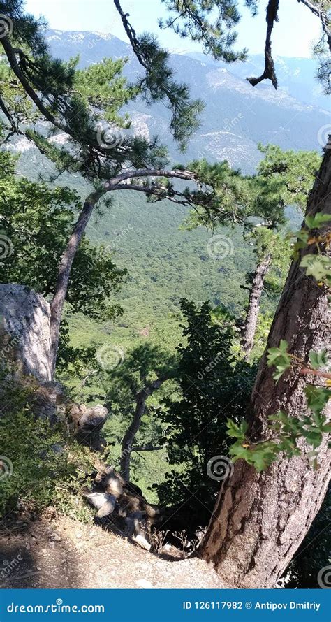 Cliff Sky Mountains Background Illustration Royalty Free Stock Photo
