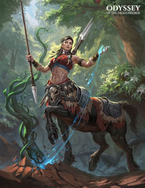 artstation female centaur odyssey of dragonlords agri karuniawan character art fantasy