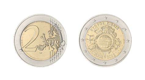 Cyprus 2 Euros Coin 10 Years Of Euro Cash 2012 2002 2012 Km 97