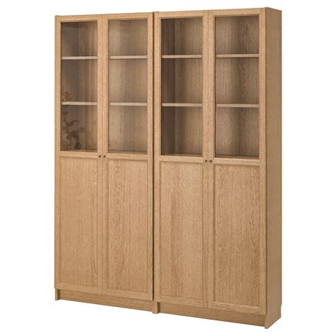Billy Oxberg Bookcase Oak Veneer 160x30x202 Cm Ikea