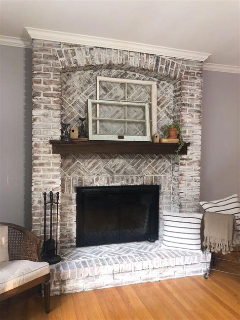 Pin By Natasha Murphy On Houses Interior White Wash Brick Fireplace