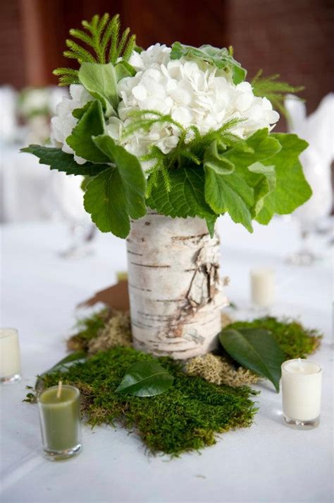 Birch Wrapped Vase Rustic Wedding Table Decor Christmas Floral