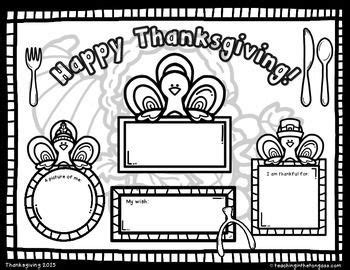 This is a great picture for your child to learn about the offspring of turkey. FREE Thanksgiving Coloring Placemat | Thanksgiving ...