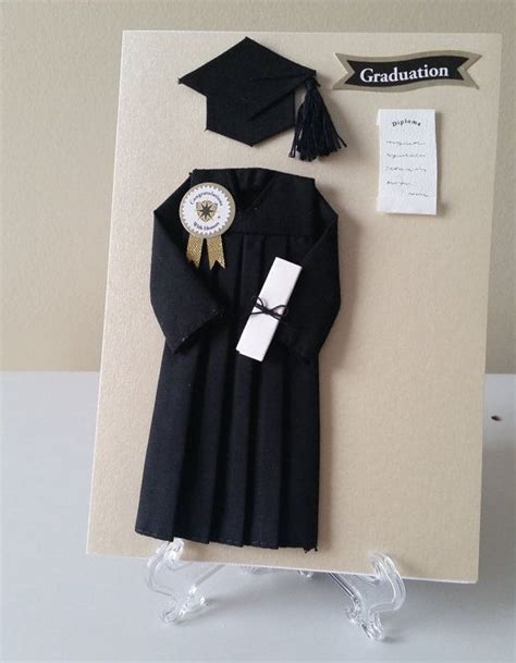 Handmade Graduation Cap And Gown Greeting Card Congratulations Card