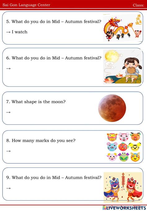 Mid Autumn Festival Interactive Activity Live Worksheets