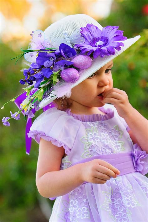 Easter Bonnet Tea Party Hat Flower Girl Hat Girls Sun Hat Etsy