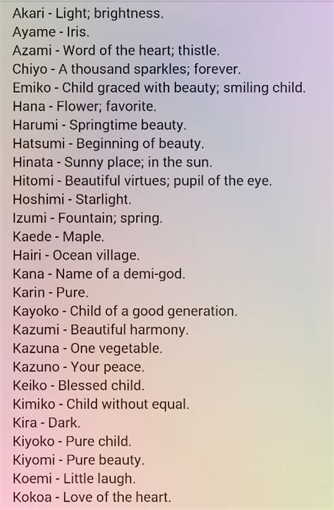 25 Elegant Cute Anime Names Girl