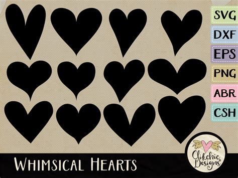 Whimsical Hearts Svg Cutting Files And Vectors Clikchic Designs