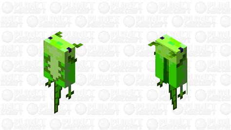 Floating Green Axolotl Remastered Minecraft Skin