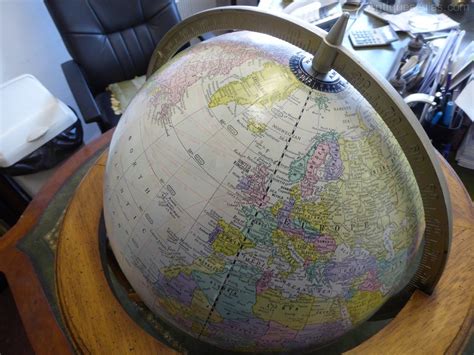 World globe educational map decor spins. Antiques Atlas - 12" Desk Globe By Cram