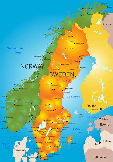 Detailed Map Of Sweden