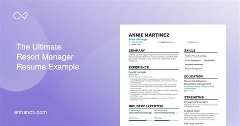 5 Resort Manager Resume Examples And Guide For 2023