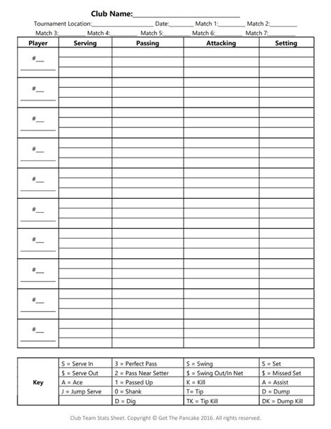 Printable Volleyball Practice Plan Template