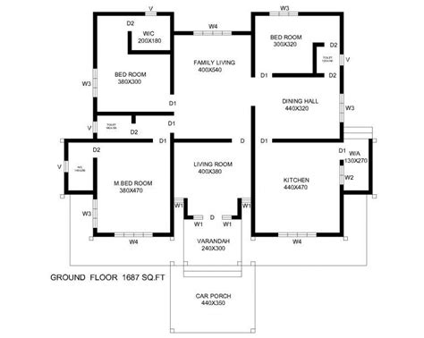 1687 Sq Ft Single Floor Home Mastihomes Model House Plan Modern